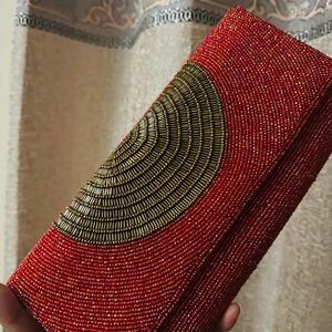 Traditional handmade beaded clutch purse